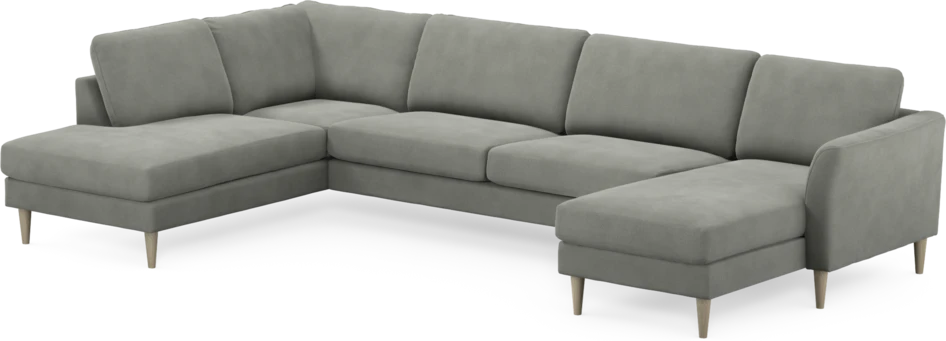 Bridge - 3-sits soffa med divan vänster och schäslong höger - Grå