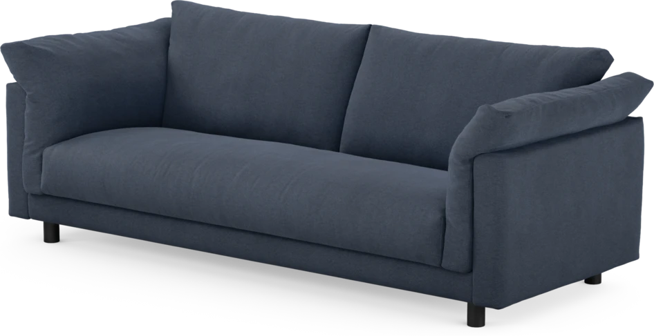 Cherrie - 3-sits soffa, hel dyna, fast klädsel - Blå
