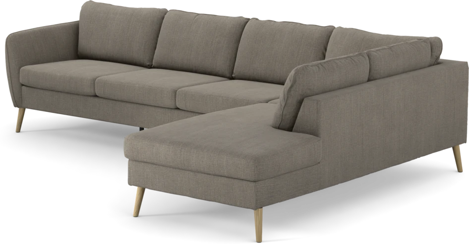 County - 3-sits soffa med divan höger - Brun