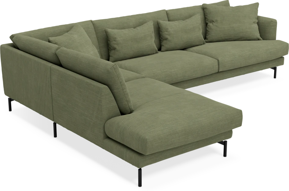 Harper - 3-sits soffa med divan vänster - Grön