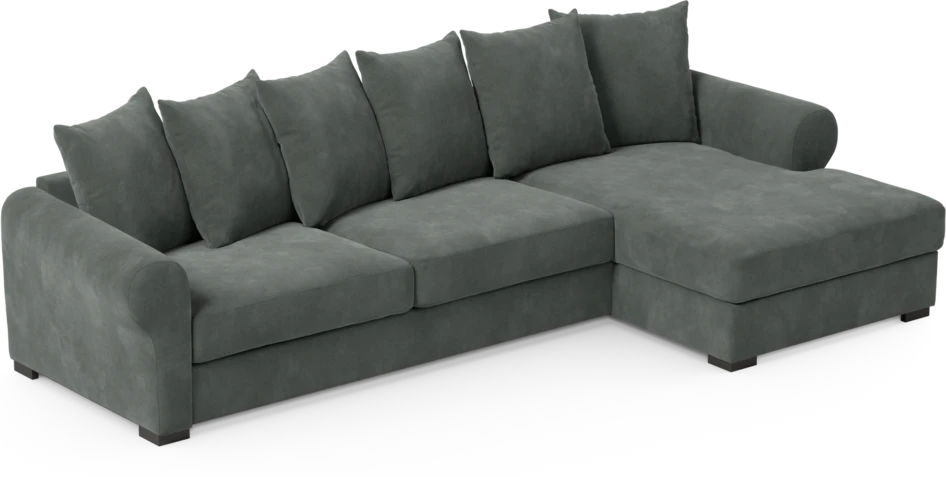 Town - 3-sits soffa med schäslong höger - Grå