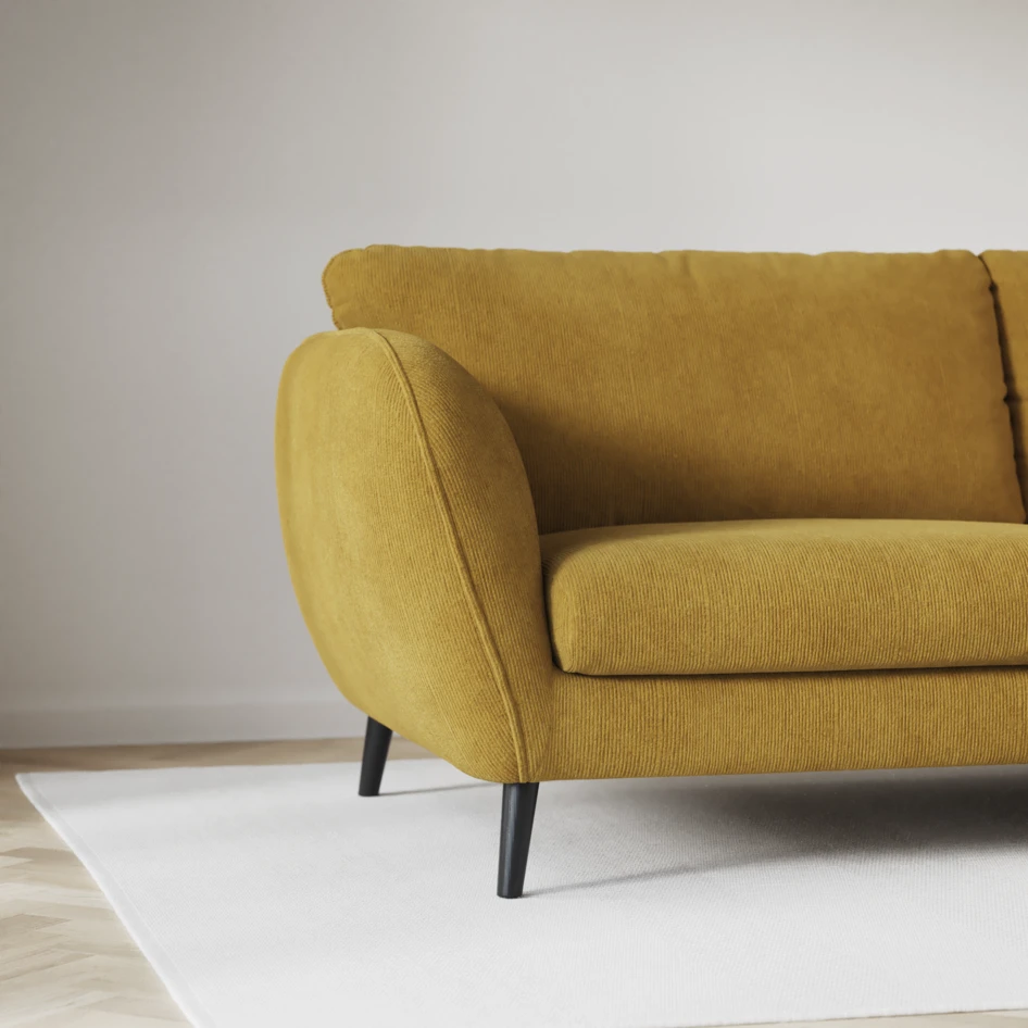 Madison - 2-sits soffa med divan vänster och schäslong höger - Gul