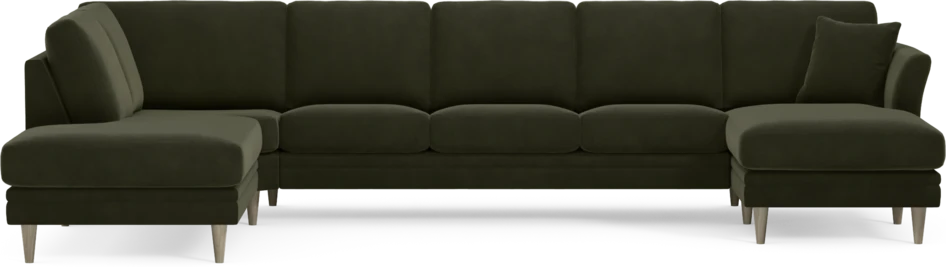 Eden - 3-sits soffa med divan vänster och schäslong höger - Grön