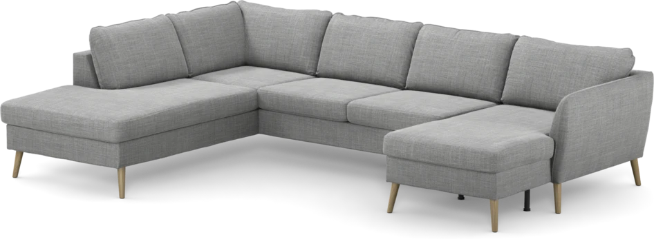 County - 3-sits soffa med divan vänster och schäslong höger - Grå