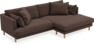 Harper - 4-sits med schäslong XL höger - Brun