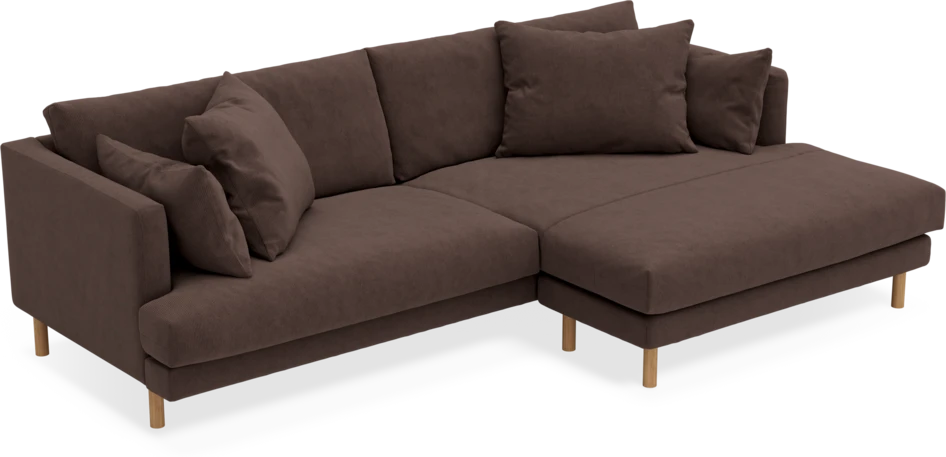 Harper - 4-sits med schäslong XL höger - Brun