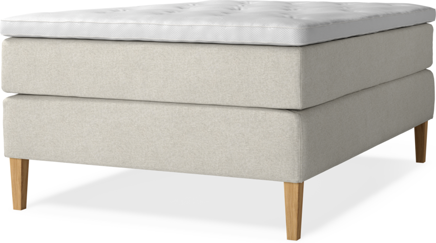 Delux Exclusive - Kontinentalsäng, enkelsäng 140 cm med bäddmadrass - Beige