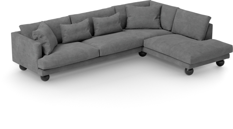 Harper - 3-sits soffa med divan höger - Grå
