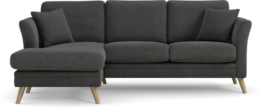 Eden - 2-sits soffa med schäslong - Svart