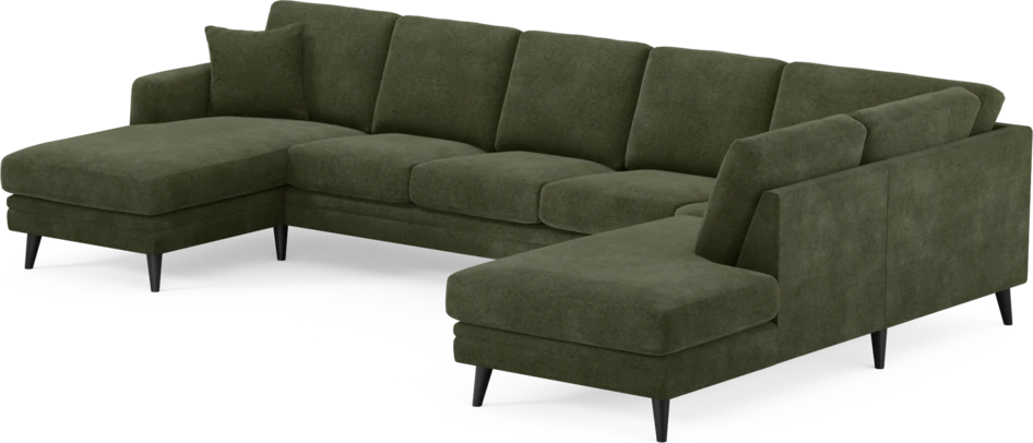 Eden - 3-sits soffa med schäslong vänster och divan höger - Grön