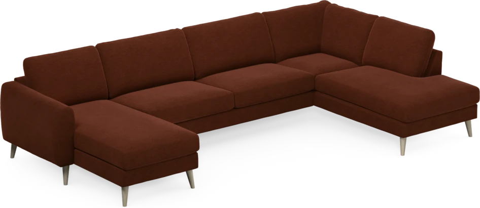 Bridge - 3-sits soffa med schäslong vänster och divan höger - Orange