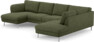 Madison Lux - 2-sits soffa med schäslong vänster och divan höger - Grön
