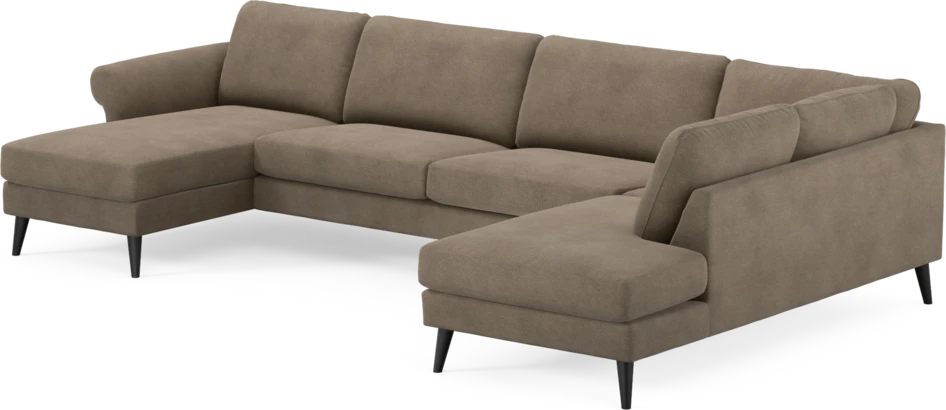 Bridge - 3-sits soffa med schäslong vänster och divan höger - Brun