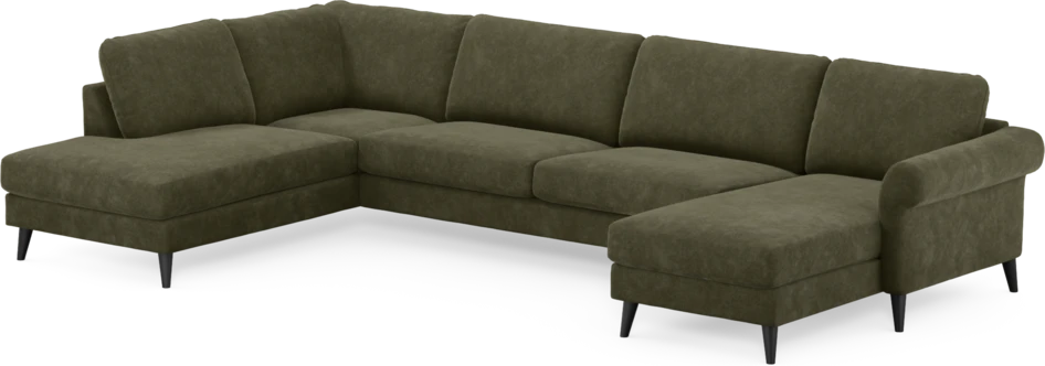 Bridge - 3-sits soffa med divan vänster och schäslong höger - Grön