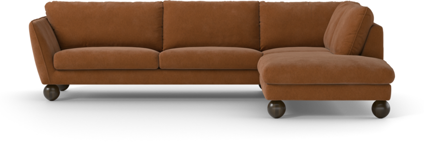 Madison Lux - 3-sits soffa med divan höger - Orange