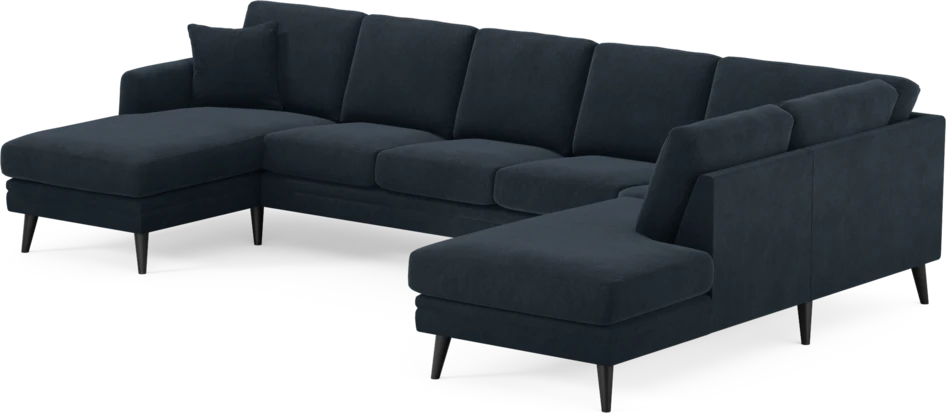 Eden - 3-sits soffa med schäslong vänster och divan höger - Blå