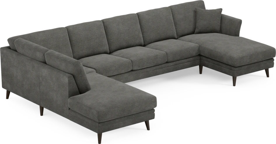Eden - 3-sits soffa med divan vänster och schäslong höger - Grå