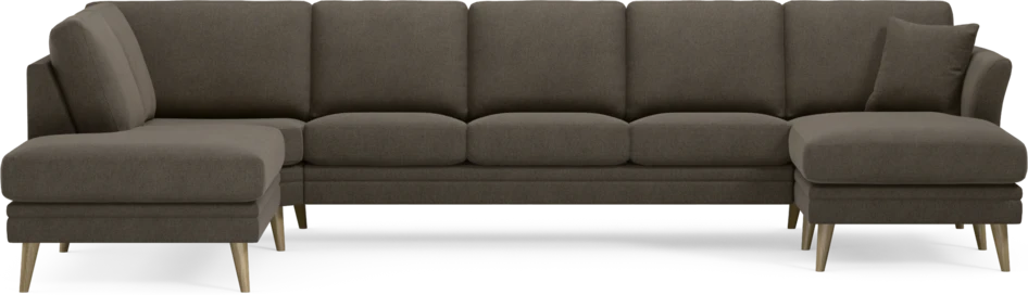 Eden - 3-sits soffa med divan vänster och schäslong höger - Brun