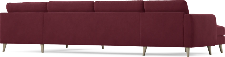 Bridge - 3-sits soffa med schäslong vänster och divan höger - Röd