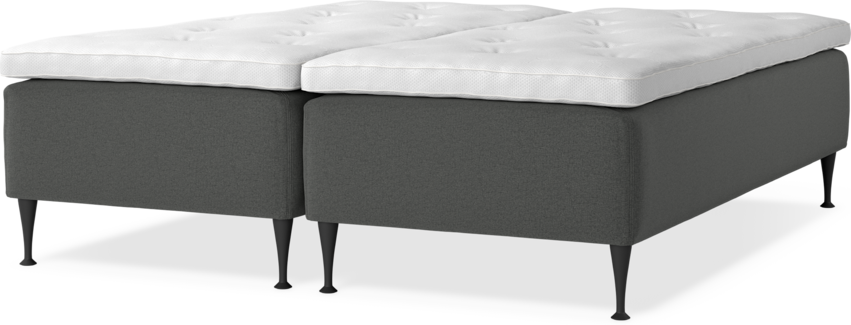 Delux Dream - Ramsäng, dubbelsäng med bäddmadrass - Grå