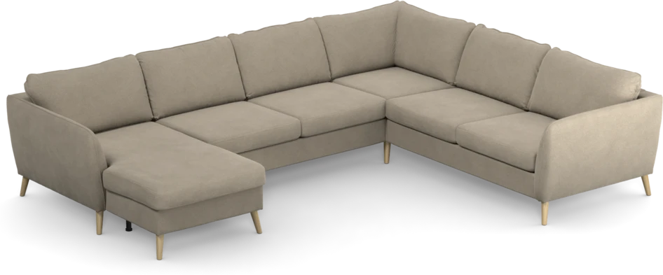 County - Hörnsoffa, 3+2-sits med schäslong vänster - Beige