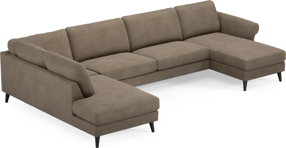 Bridge - 3-sits soffa med divan vänster och schäslong höger - Brun