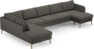County - 4-sits soffa med divan vänster och schäslong höger - Grå