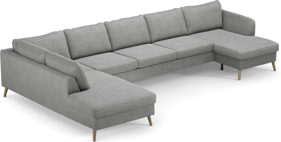 County - 4-sits soffa med divan vänster och schäslong höger - Grå