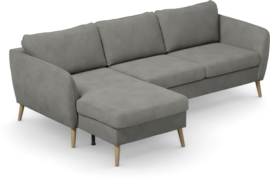 County - 3-sits soffa med flyttbar schäslong - Grå
