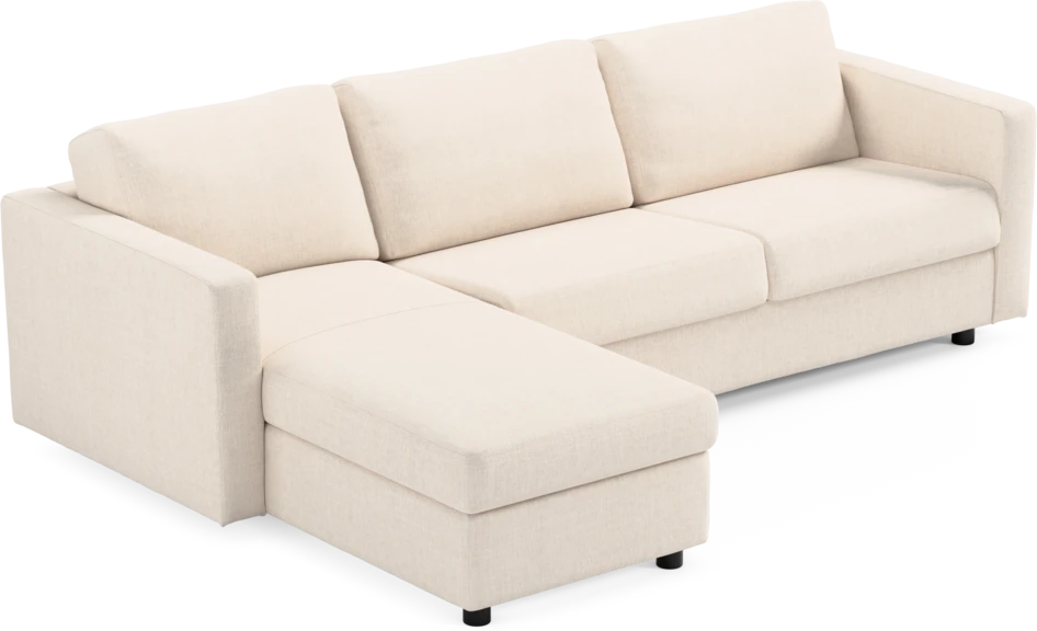 Lindö - Bäddsoffa 2,5-sits med schäslong, vändbar - Vit