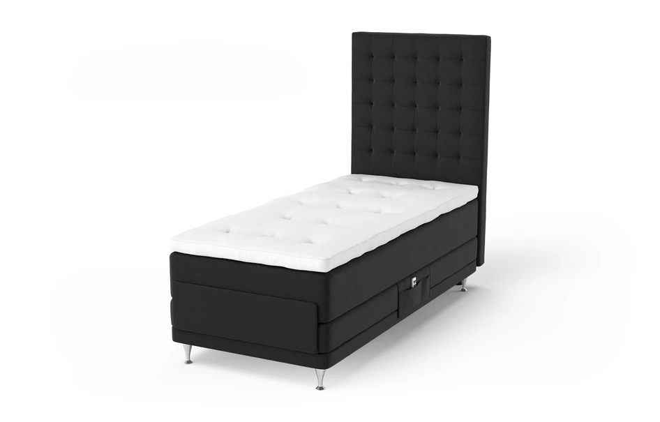 Dream Delux - Ställbar säng, enkelsäng med bäddmadrass Sleep Delux vit - Svart