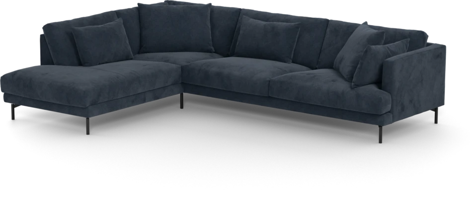Harper - 3-sits soffa med divan vänster - Blå