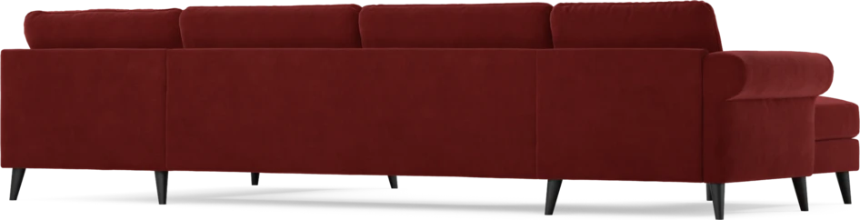 Bridge - 3-sits soffa med schäslong vänster och divan höger - Röd