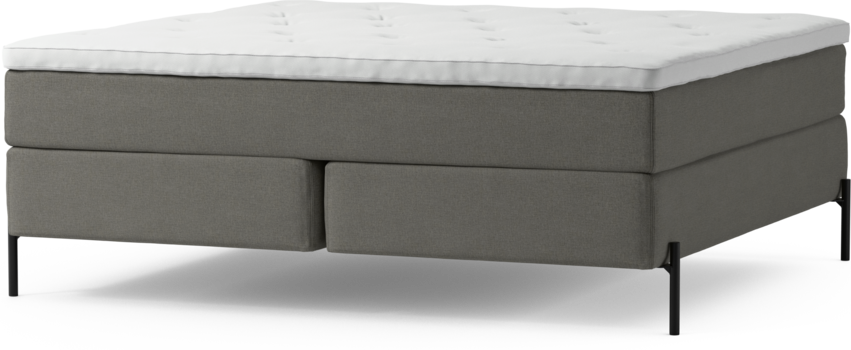 Delux Dream - Kontinentalsäng, dubbelsäng med bäddmadrass och sängben - Grå