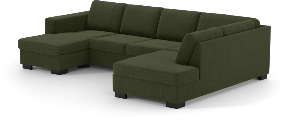 Nevada - 3-sits soffa med schäslong vänster och divan höger - Grön
