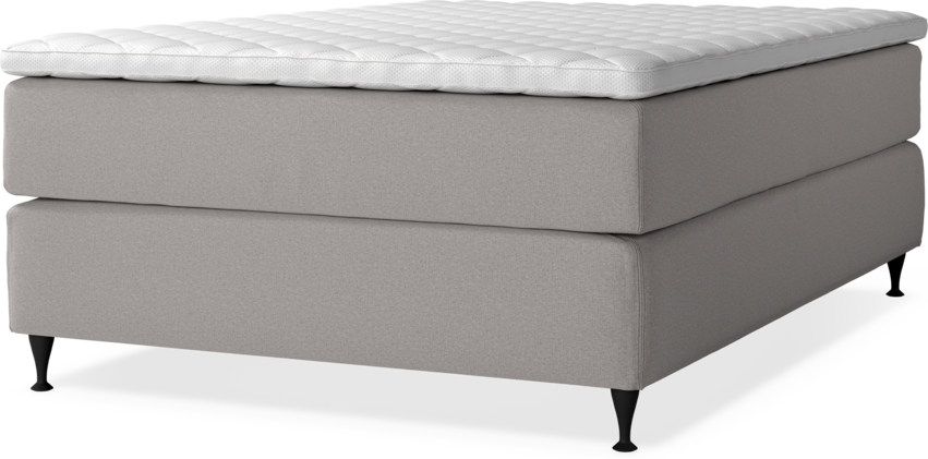 Delux Exclusive - Kontinentalsäng, enkelsäng 140 cm med bäddmadrass - Grå