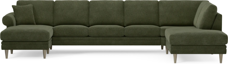 Eden - 3-sits soffa med schäslong vänster och divan höger - Grön