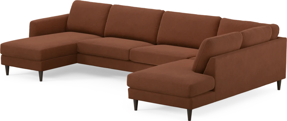 Bridge - 3-sits soffa med schäslong vänster och divan höger - Orange