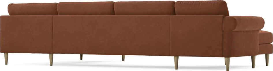 Bridge - 3-sits soffa med schäslong vänster och divan höger - Orange