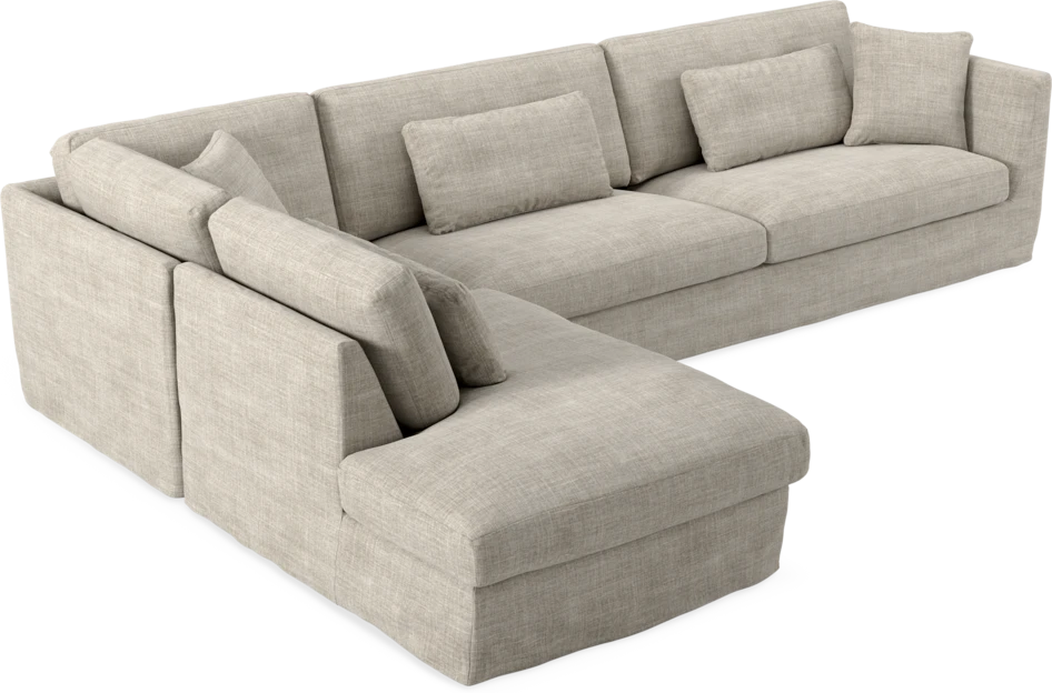 Willow - 4-sits soffa med divan vänster, med kappa - Beige