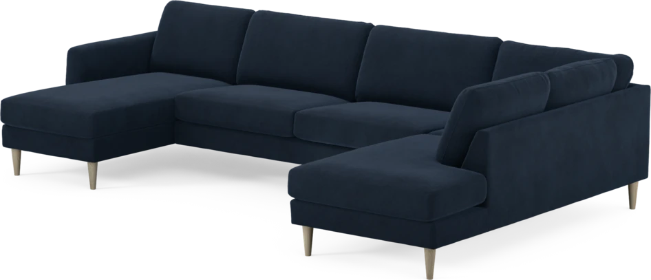 Bridge - 3-sits soffa med schäslong vänster och divan höger - Blå