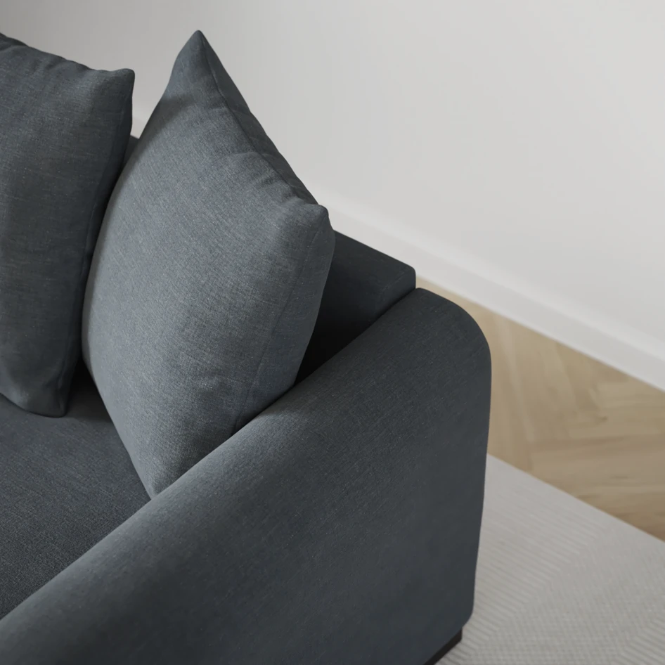 Town - 3-sits soffa med schäslong vänster - Blå