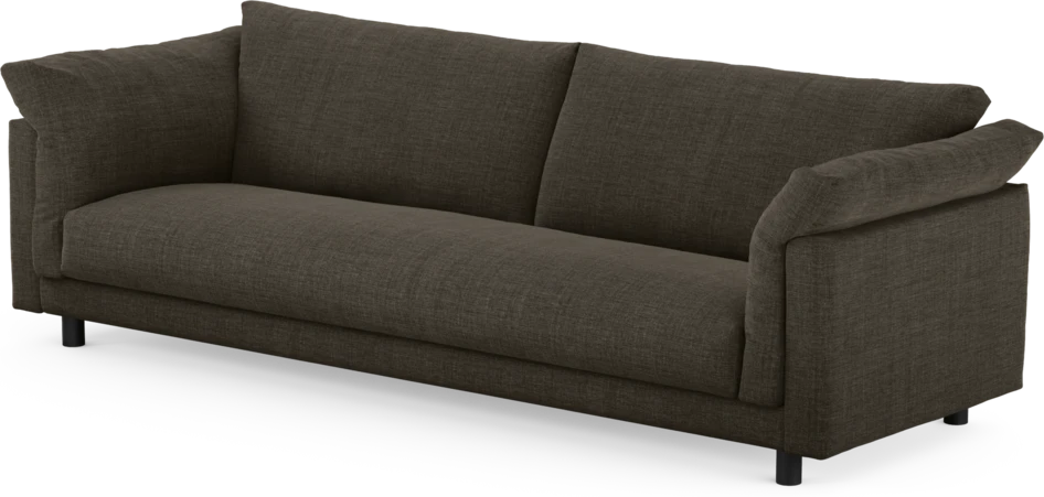Cherrie - 4-sits soffa, hel dyna, fast klädsel - Brun