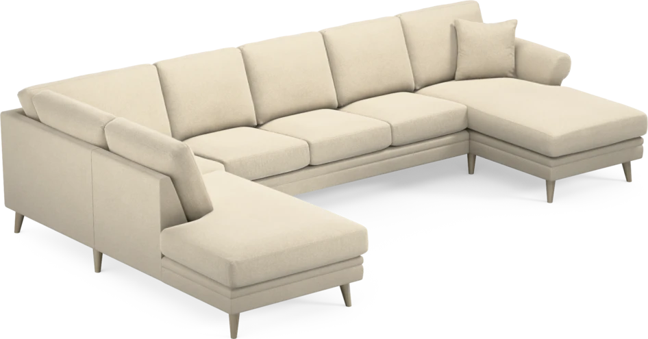Eden - 3-sits soffa med divan vänster och schäslong höger - Beige