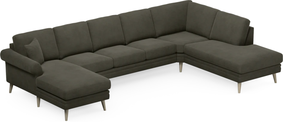 Eden - 3-sits soffa med schäslong vänster och divan höger - Grå