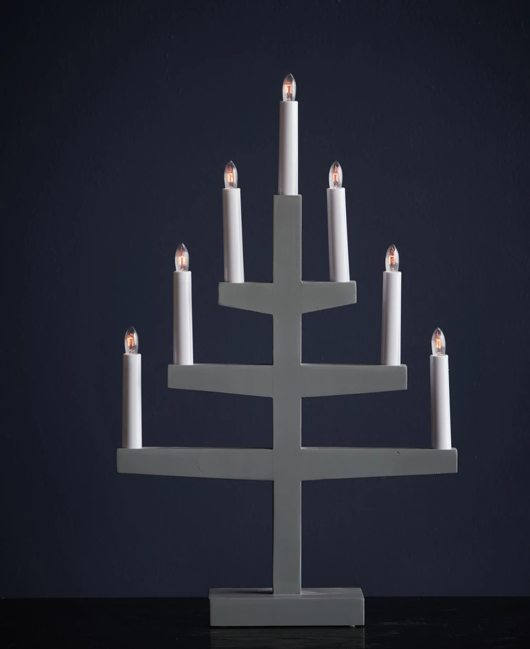 Trapp  - Adventsljusstake 7-arm - Grå