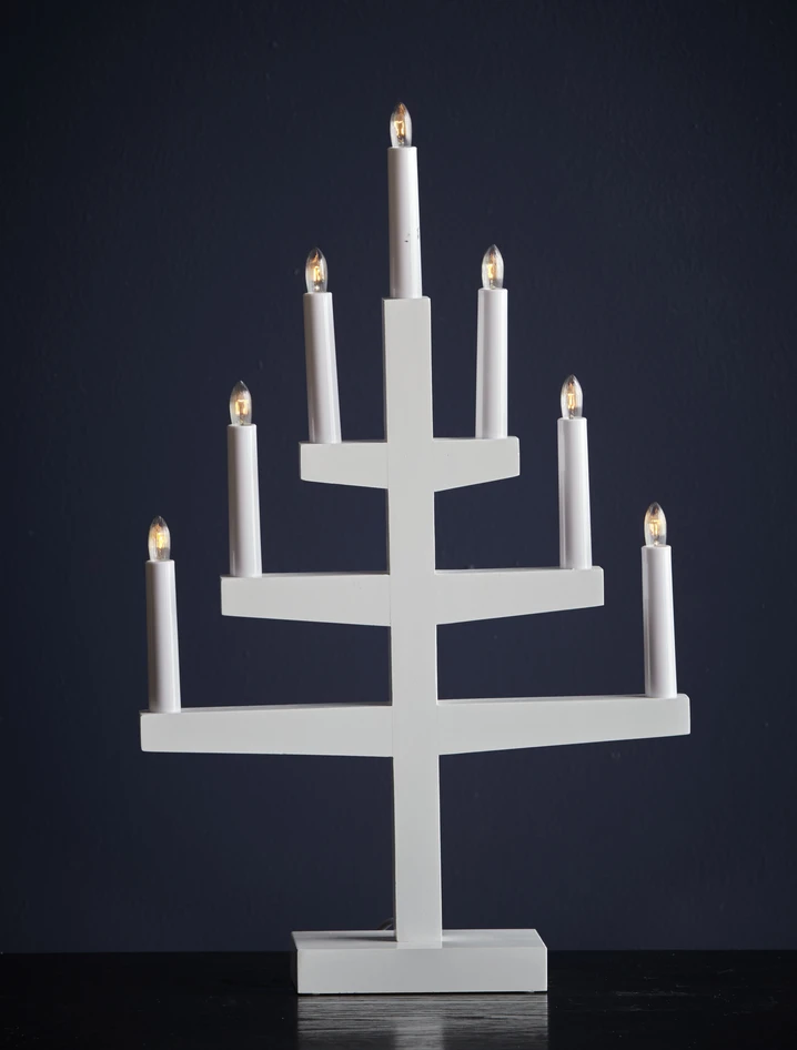 Trapp - Adventsljusstake 7-arm - Vit