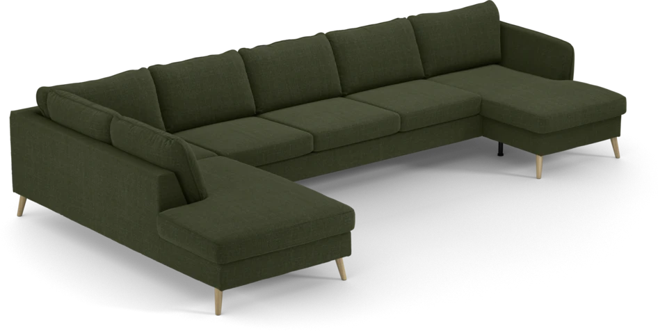 County - 4-sits soffa med divan vänster och schäslong höger - Grön