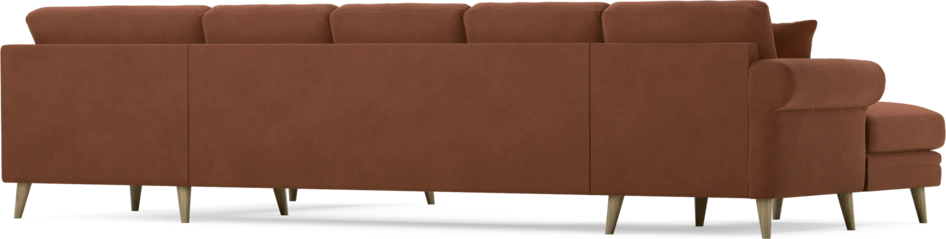 Eden - 3-sits soffa med schäslong vänster och divan höger - Orange