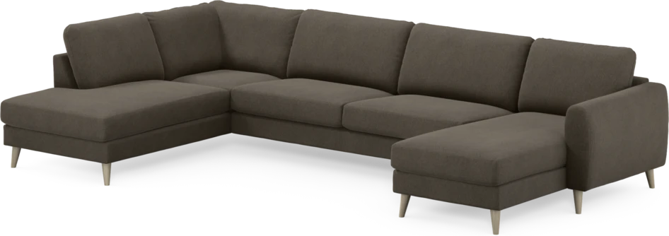 Bridge - 3-sits soffa med divan vänster och schäslong höger - Brun